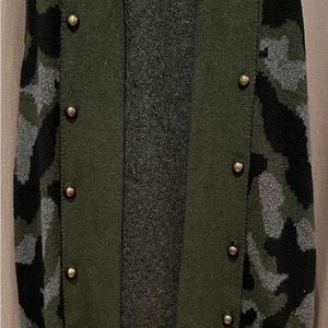 Lane Bryant army camp sleeveless cardigan sweater 18/20